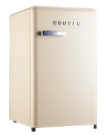 ⁦Hoover-HSD-K123RW123L Retro Style Single Door Refrigerator. Compact Free Standing Fridge with Freezer. Tempered Glass Shelves. Adjustable Thermostat. Eco-Friendly. 1 Year Warranty. Cream⁩ - الصورة ⁦2⁩