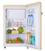 ⁦Hoover-HSD-K123RW123L Retro Style Single Door Refrigerator. Compact Free Standing Fridge with Freezer. Tempered Glass Shelves. Adjustable Thermostat. Eco-Friendly. 1 Year Warranty. Cream⁩ - الصورة ⁦4⁩