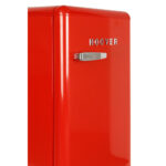 ⁦Hoover 123L Retro Style Single Door Refrigerator. Compact Free Standing Fridge with Freezer. Tempered Glass Shelves. Adjustable Thermostat. Eco-Friendly. 1 Year Warranty. Red- HSD-K123R⁩ - الصورة ⁦4⁩