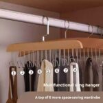 Wooden sling hangers multifunctional underwear undershirt storage artifact household solid wood hooks wave drying rack (PACK OF 20)
