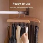 ⁦Wooden sling hangers multifunctional underwear undershirt storage artifact household solid wood hooks wave drying rack (PACK OF 20)⁩ - الصورة ⁦4⁩