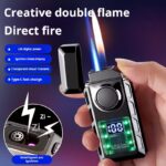 New Arc Intelligent Power Display Dual Flame Lighters Direct Punch Plus Open Flame Inflatable Lighters (PACK OF 2)