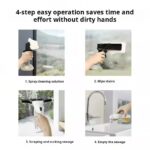 ⁦Window cleaner for home use electric glass cleaner to remove dirt without leaving traces of wireless handheld mirror cleaning device⁩ - الصورة ⁦4⁩