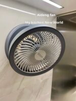 Fan rechargeable portable hovering folding circulation fan office home kitchen car desk wall dual-use