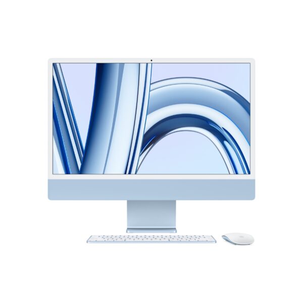 24-inch iMac with Retina 4.5K display: Apple M3 chip with 8‑core CPU and 8‑core GPU. 256GB SSD – Blue