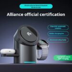 Qi2 certified wireless charger 3 in 1 for Android Apple magnetic fast charging phone headset watch charging stand base