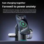 ⁦Qi2 certified wireless charger 3 in 1 for Android Apple magnetic fast charging phone headset watch charging stand base⁩ - الصورة ⁦4⁩