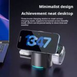 ⁦Qi2 certified wireless charger 3 in 1 for Android Apple magnetic fast charging phone headset watch charging stand base⁩ - الصورة ⁦5⁩