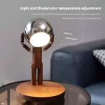 Penalty Spaceman Table Lamp Bedroom Bedside Living Room Ambiance Table With Solid Wood Desktop Arrangement Rechargeable Three Colors Infinitely Dimmable Brightness - Image 3