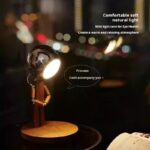Penalty Spaceman Table Lamp Bedroom Bedside Living Room Ambiance Table With Solid Wood Desktop Arrangement Rechargeable Three Colors Infinitely Dimmable Brightness - Image 5