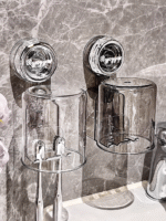 Suction Cup Toothbrush Holder Shelf No-Punch Electric Toothbrush Mouthwash Cup Family Dental Couple Brush Cup Hanging Holder (PACK OF 4)