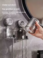 ⁦Suction Cup Toothbrush Holder Shelf No-Punch Electric Toothbrush Mouthwash Cup Family Dental Couple Brush Cup Hanging Holder (PACK OF 4)⁩ - الصورة ⁦2⁩