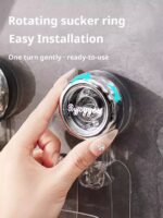 ⁦Suction Cup Toothbrush Holder Shelf No-Punch Electric Toothbrush Mouthwash Cup Family Dental Couple Brush Cup Hanging Holder (PACK OF 4)⁩ - الصورة ⁦3⁩